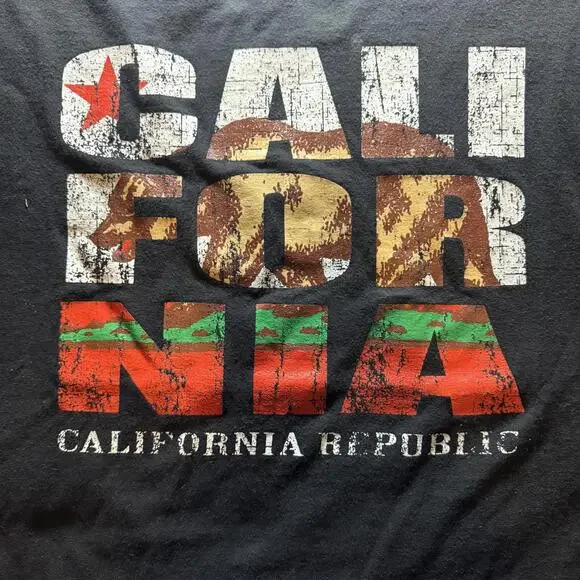 Vintage California Republic Graphic T-Shirt Blac XL - Picture 4 of 4